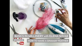 Basics in Millinery How to Make a Sinamay Feather hattutorial feather fascinator [upl. by Jerad]