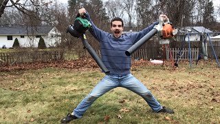 EXTREME LEAF BLOWER FUN  BLOWING LEAVES WITH WEED EATER amp STIHL [upl. by Leber168]