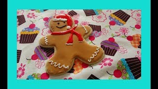 Como decorar una galleta para navidad muñeco de jengibreGinger bread boy decorated cookie [upl. by Kalman554]