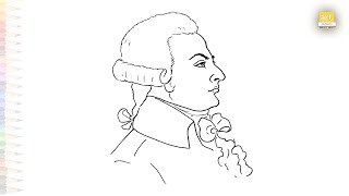 Maximilien Robespierre portrait sketch  Outline Art  How to draw Maximilien Robespierre easy step [upl. by Quinta]