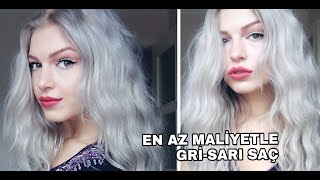 EVDE GRİ SARI SAÇ BOYAMAEn Az Maliyetle  2018 [upl. by Akinahc951]