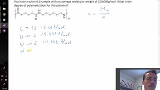 Degree of polymerization example problem [upl. by Ahseral207]