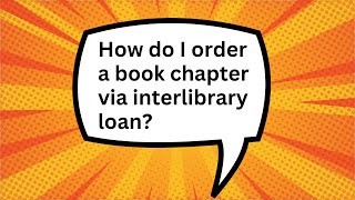 Interlibrary loan book chapter [upl. by Notsnarc711]