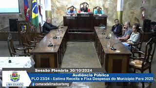 PLO 2324  Estima Receita e Fixa Despesas do Município Para 2025 [upl. by Skoorb101]