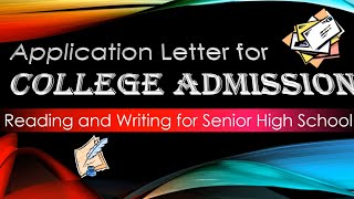 How to make an Application Letter for College Admission Parts of a Letter etc [upl. by Hime]