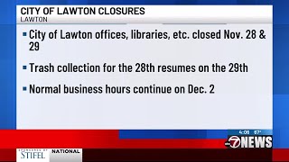 City of Lawton announces Thanksgiving closures [upl. by Korwun]