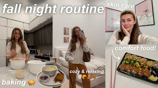 COZY FALL NIGHT ROUTINE  baking skincare laundry amp relaxing [upl. by Snahc155]