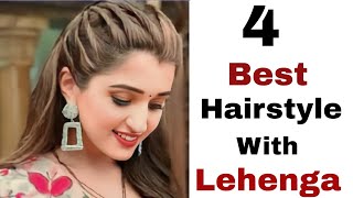 4 Very easy hairstyle with lehenga  new easy hairstyles for girls [upl. by Dorice884]