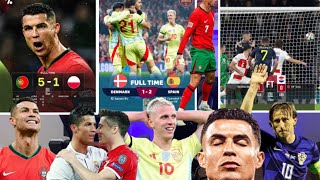 Portugal 51 Poland😎Ronaldo Bicycle kick😱Denmark 12 Spain❤️❤️Scotland 10 Croatia 😱All Nations Le [upl. by Eelyak]