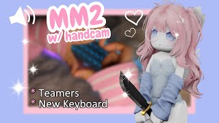 Roblox MM2 but Its Keyboard ASMR w HANDCAM   Unboxing NEW Keyboard [upl. by Ahsetan]