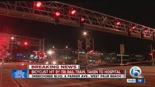 Bicyclist hit by TriRail train taken to hospital [upl. by Estren]