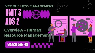 Human Resource Management Overview  VCE Business Management Unit 3 AOS 2 [upl. by Mccarthy]