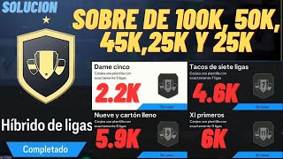 SBC l HIBRIDO DE LIGAS  SOLUCION FACIL Y BARATA  SOBRES DE 100K 50K  45K Y 25K l EA FC 24 [upl. by Ahseekal]