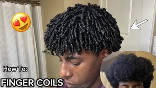 How To Get Curls With Finger Coils For Men ALL HAIR TYLES [upl. by Durkin]