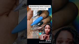 Double Throwback Nails mynails nailartist blacknailartist blackownedbeauty [upl. by Yedrahs]