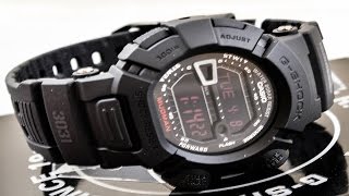 Casio GSHOCK Mudman G9000MS1 REVIEW  How To Set Time  LIGHT DISPLAY [upl. by Demmy]