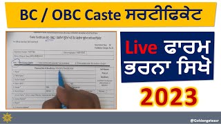 BC Certificate Form Fill Up  Backward Class Certificate Form Kaise Bhare Online  Form Download [upl. by Sabanrab734]