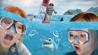 FAMiLY SHARK SURViVAL Adley and Niko play Animal Families with Dad on Roblox amp hide n seek part 3 [upl. by Ainimre]