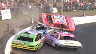 2024 National saloon stock car championship of the world  Cowdenbeath racewall 31824 [upl. by Xonel]