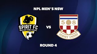 NPL Men’s NSW Round 4 NWS Spirit FC v Sydney United 58 FC [upl. by Eahsed]