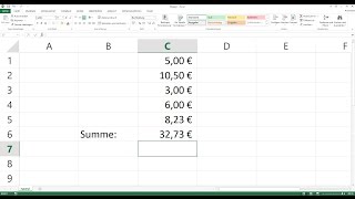 Excel 2013 Summe bilden [upl. by Auhsuj]