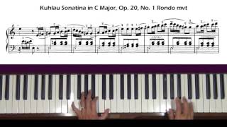 Kuhlau Sonatina in C Major Op 20 No 1 Rondo mvt Piano Tutorial [upl. by Esyned]