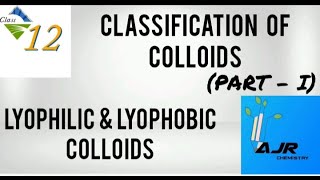 CLASSIFICATION OF COLLOIDS  LYOPHILIC amp LYOPHOBIC COLLOIDS  SURFACE CHEMISTRY [upl. by Maye]