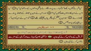 106 SURAH QURAISH JUST URDU TRANSLATION WITH TEXT FATEH MUHAMMAD JALANDRI HD [upl. by Vashtee]