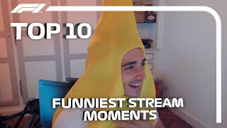 F1 Driver Streams Top 10 Funniest Moments [upl. by Kahlil366]