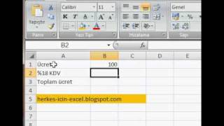 Excelde KDV hesaplama [upl. by Anialad]