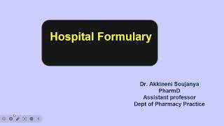 Hospital formularyPharmD IVhospital pharmacyBPharm IV year VII sempharmacy practicePCI syllabus [upl. by Ellek110]