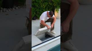 How does an auto pool cover work 👀 pool poolcover backyardpool [upl. by Mikiso]