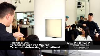 Veaudry Testimonial TERENCE from TERENZO HAIRDRESSING INTERNATIONAL [upl. by Tidwell]