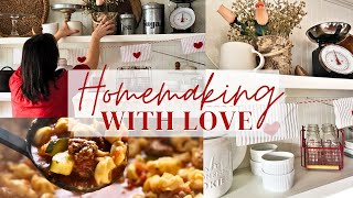 Homemaking With Love  Valentines Day Decorate DIY amp Cook With Me At The Farmhouse [upl. by Katheryn]