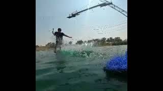 Shuvit at 19mph Will i do the splits👀 wakeskate wakeboarding snowboard skateboard shuvit [upl. by Brigitte]