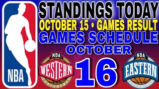 nba standings today October 15 2024  games results  games schedule October 16 2024 [upl. by Aidyn222]