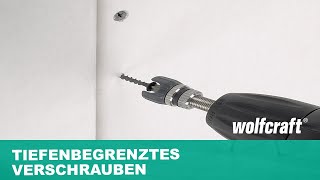 Schraubvorsatz Tiefenbegrenztes Verschrauben von Gipskarton  wolfcraft [upl. by Morie]