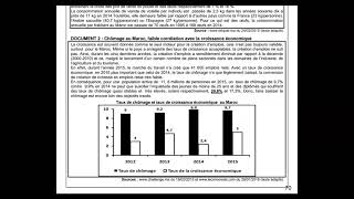 Examen national  correction exercice 2016 chômage important [upl. by Mayfield]