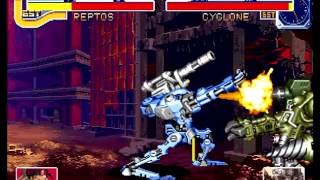 Cyberbots Fullmetal Madness Sega Saturn Arcade Mode as Mary Reptos [upl. by Qulllon]