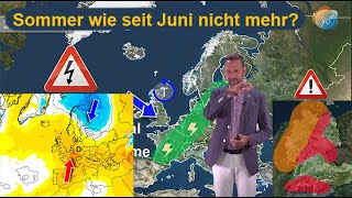 Sommer wie seit Juni nicht mehr Stabile Lage ab und zu Gewitter Wettervorhersage 1120082023 [upl. by Hakaber]