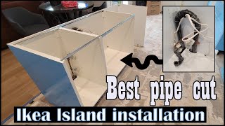 How to install Ikea base cabinets and how to make pipes inside the cabinet [upl. by Terra]