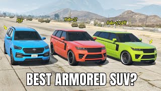 GTA 5 ONLINE  WHICH IS BEST ARMORED SUV XLS BALLER LE BALLER LE LWB [upl. by Schwarz734]