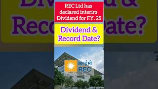 REC Ltd Interim Dividend for FY 25REC Ltd Dividend amp Record Date Mind amp Market [upl. by Burgener]