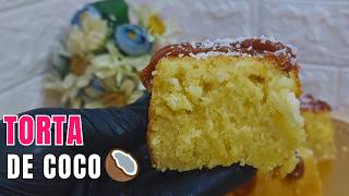 🔴TORTA DE COCO Sin Batidora La receta más FÁCIL ESPONJOSA y HUMEDA 🥥 [upl. by Nilyarg]