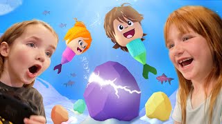 HATCHiNG MERBABiES in ROBLOX Adley and Niko play baby hide n seek  Mermaid Eggs on pirate island [upl. by Htabmas]