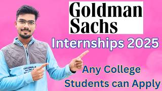 Goldman Sachs Internships  Summer Analyst  2025 Students must apply  Internships  Shubham Shah [upl. by Aiveneg]