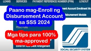 How to Enroll Disbursement Account in SSS 2024 [upl. by Nanreit]