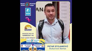 202425 WABA Round 4 postgame Quote Studio ZagrebBuducnost Bemax 59105 2310 Petar Stojanovic [upl. by Fira]