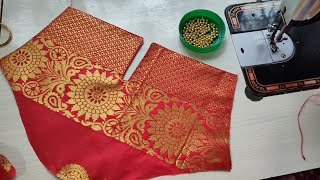 Silk Saree Blouse Sleeve Design Cutting and Stitching [upl. by Umont36]