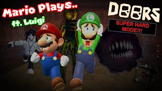 Mario Plays FV Doors  Super Hard Mode ft Luigi [upl. by Roley]